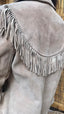 Vintage Suede Leather Fringe Jacket
