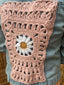 Light Denim Jacket with Flower Crochet