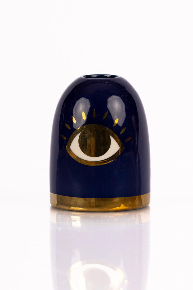 Evil Eye Ceramic Taper Holder