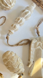 White Wash Wooden Ornaments - Assorted